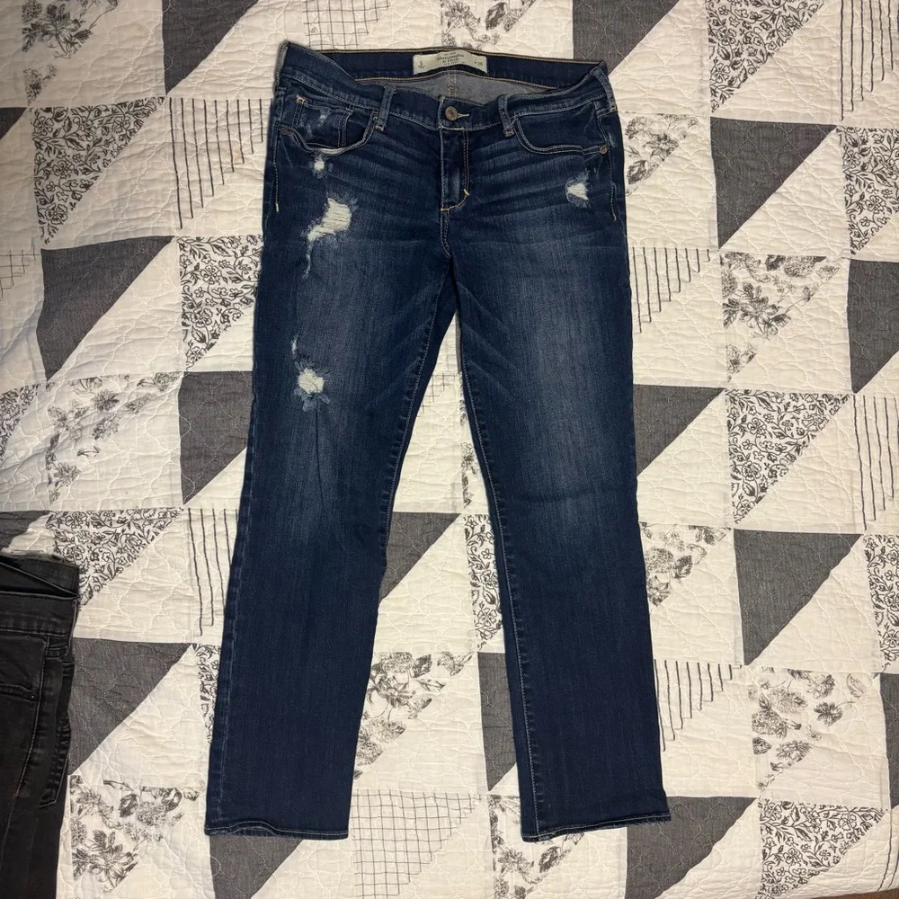 Abercrombie & Fitch Dark Blue Straight Leg Jeans - Picture 2 of 8